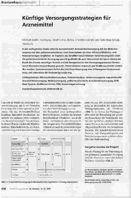 Vorschauseite 1: Künftige Versorgungsstrategien für Arzneimittel