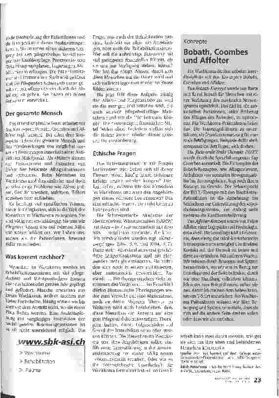 Vorschauseite 2: Schwerelos - schweres Los. Wachkoma-Patientlnnen