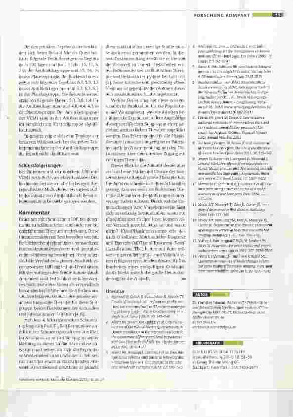 Vorschauseite 2: Antibiotisch Behandlung bei Patienten mit chronischen lumbalen Rückenschmerzen und vertebralem Knochenödem (Modic-Typ-1-Veränderungen): Doppeltblinde randomisierte klinische kontr…