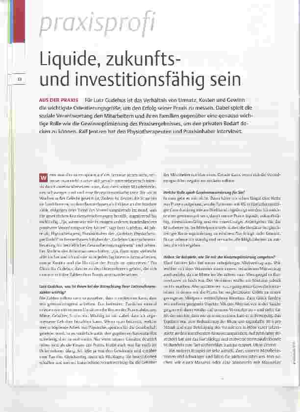 Vorschauseite 1: Liquide, zukunftsund investitionsfähig sein