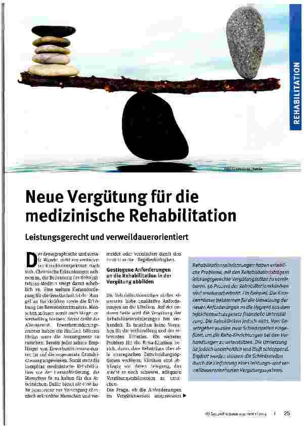 Vorschauseite 1: Neue Vergütung für die medizinische Rehabilitation
