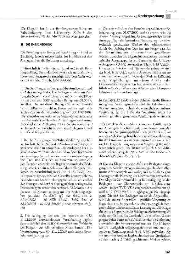Vorschauseite 5: Arbeitsvertrag und urheberrechtliche Ansprüche, Auslegung des Wortes »netto« in einer Vereinbarung