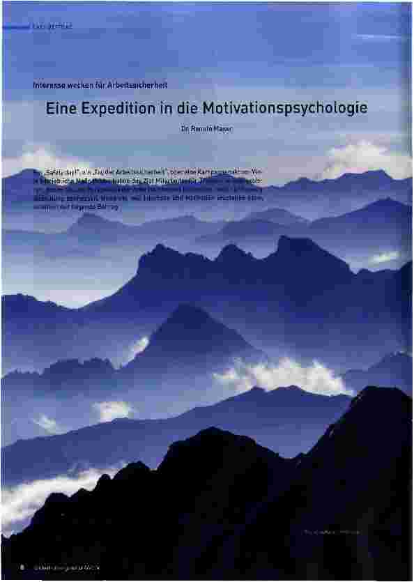 Vorschauseite 1: Interesse wecken für ArbeitssicherheitEine Expedition in die Motivationspsychologie