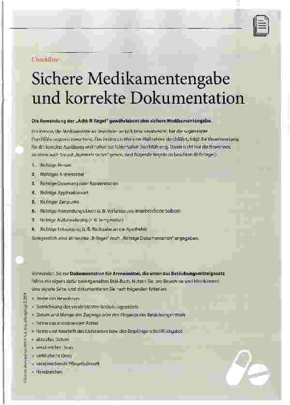 Vorschauseite 1: Sichere Medikamentengabe und korrekte Dokumentation