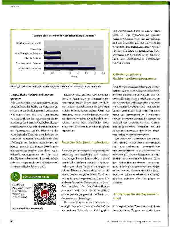 Vorschauseite 2: Nachbehandlungsschemata bei vorderer KreuzbandrupturNach welchen Kriterien werden sie erstellt?