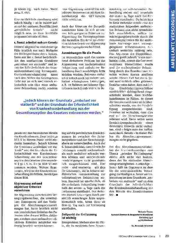 Vorschauseite 3: Ambulant oder nachstationär?
