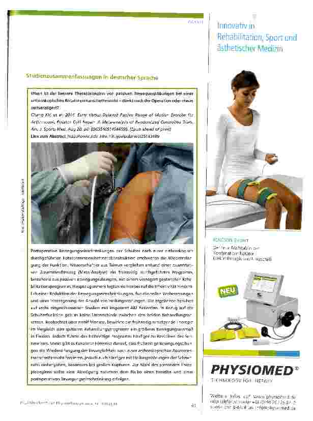 Vorschauseite 2: Evidenz-Update für die Physiotherapie