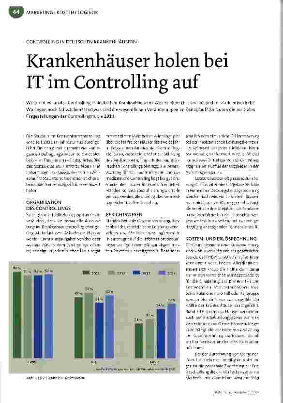 Vorschauseite 1: Krankenhäuser holen bei IT im Controlling auf