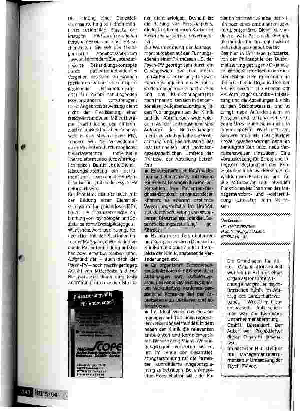 Vorschauseite 5: Option für das Management Psychiatrischer Kliniken Chancen aus GSG und Psych-PV nutzen!