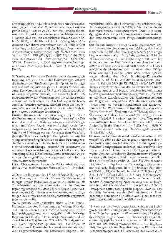 Vorschauseite 2: Zur Zahlungspflicht des Erben eines verstorbenen Heimbewohners nach altem Recht