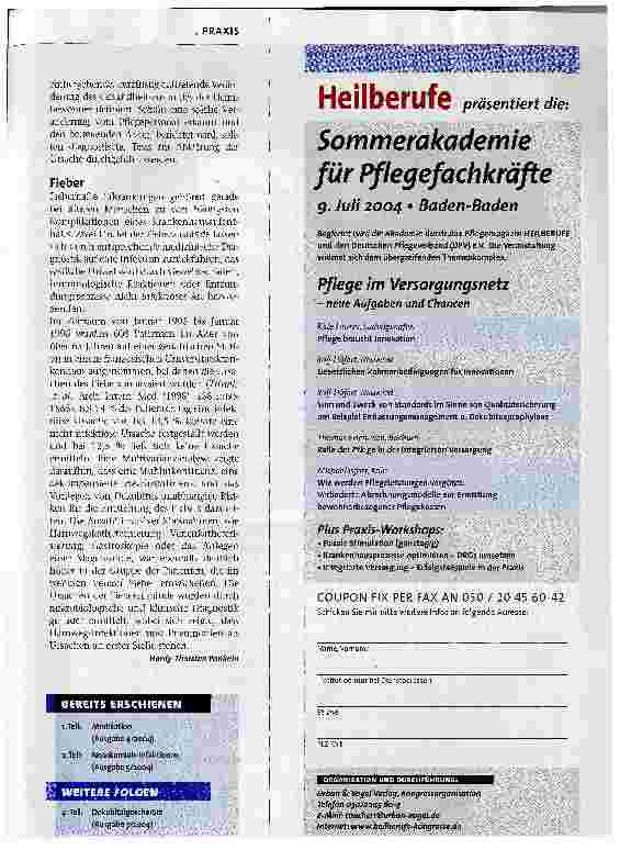 Vorschauseite 2: Prävention iatrogener ErkrankungenPneumonie und Fieber