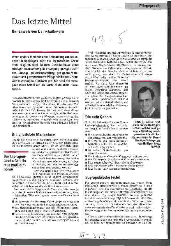 Vorschauseite 1: Das letzte Mittel Der Einsatz von Dauerkathetern