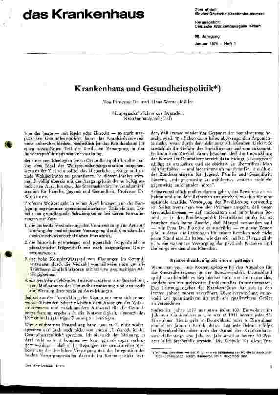 Vorschauseite 1: Krankenhaus und Gesundheitspolitik