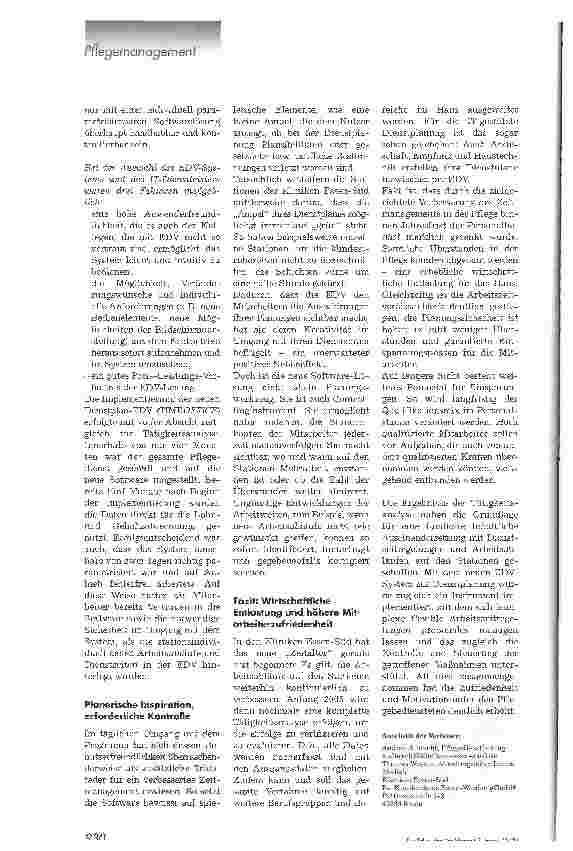 Vorschauseite 2: Effizientes Zeitmanagement erschließt ungeahnte Potenziale Zukunftsplanung des Pflegedienstes im Ev. Krankenhaus der Kliniken Essen-Süd