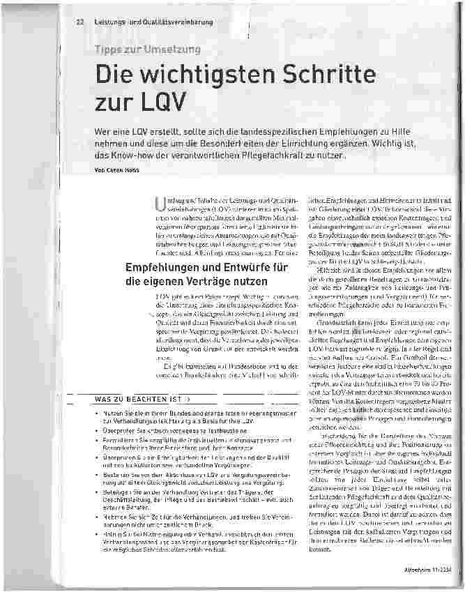 Vorschauseite 1: Die wichtigsten Schritte zur LQV. Tipps zur Umsetzung