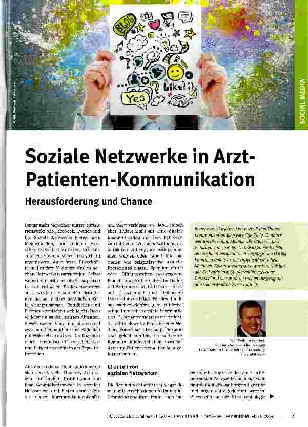 Vorschauseite 1: Soziale Netzwerke in Arzt-Patienten-Kommunikation