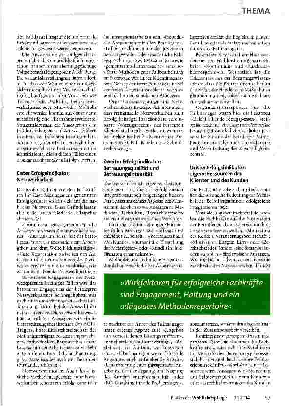Vorschauseite 2: Erfolgsfaktoren beim beschäftigt! ngsorientierten Fallmanagement