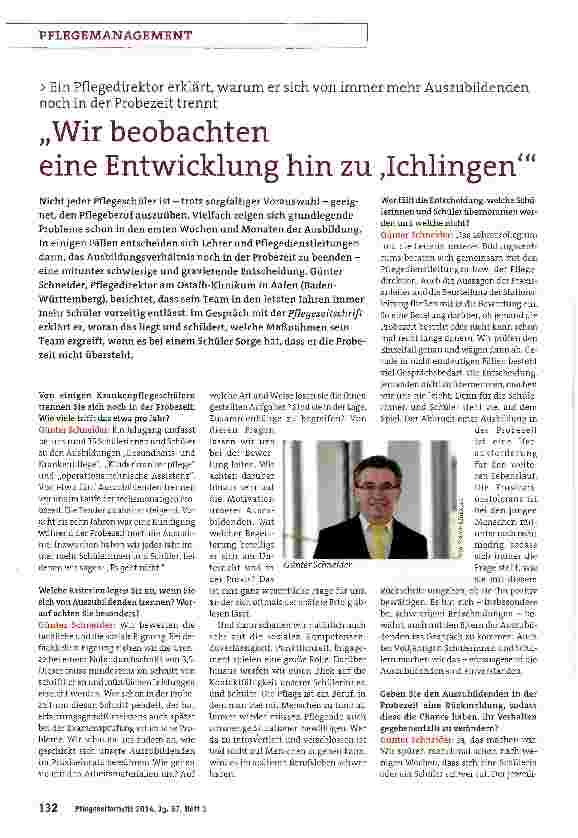 Vorschauseite 1: Wir beobachteneine Entwicklung hin zu Ichlingen