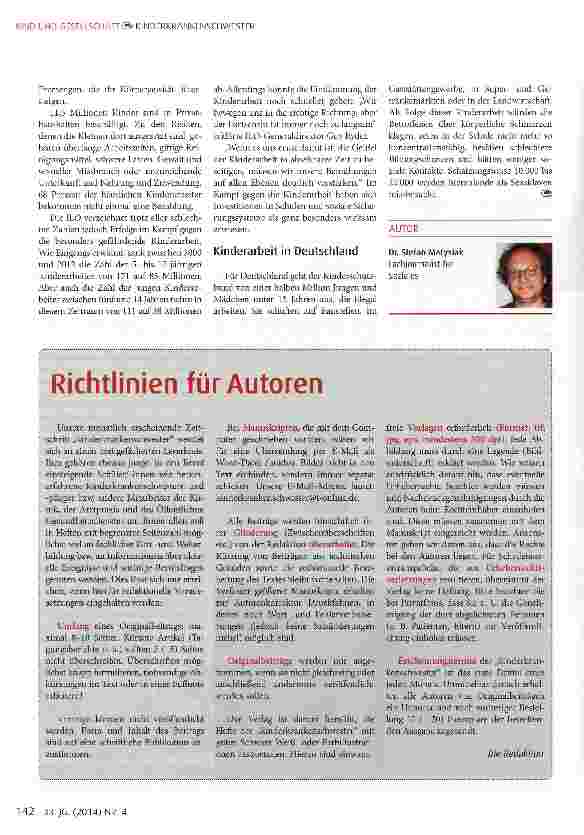 Vorschauseite 2: Gesundheitsschäden durch Kinderarbeit 85 Millionen Kinder schuften unter gefährlichen Bedingungen