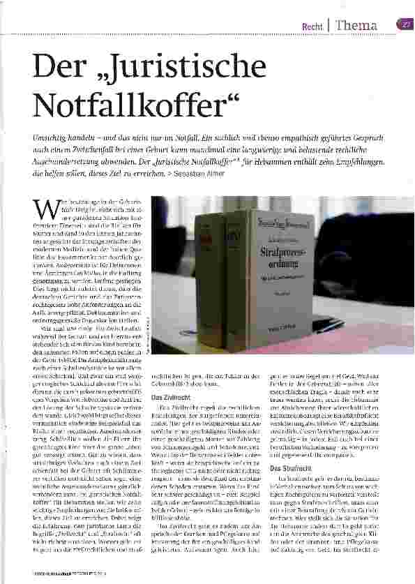 Vorschauseite 1: Der „Juristische Notfallkoffer