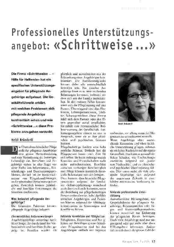 Vorschauseite 1: Professionelles Unterstützungsangebot: «Schrittweise...»