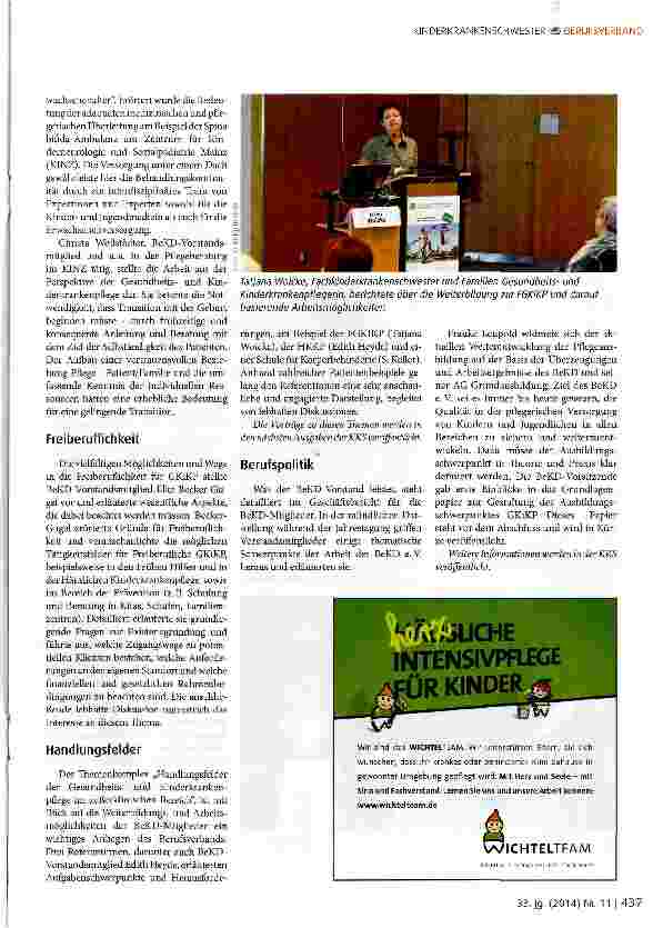 Vorschauseite 2: Jahrestagung des BeKD e. V. : Aktuelles aus der Gesundheitsund Kinderkrankenpflege