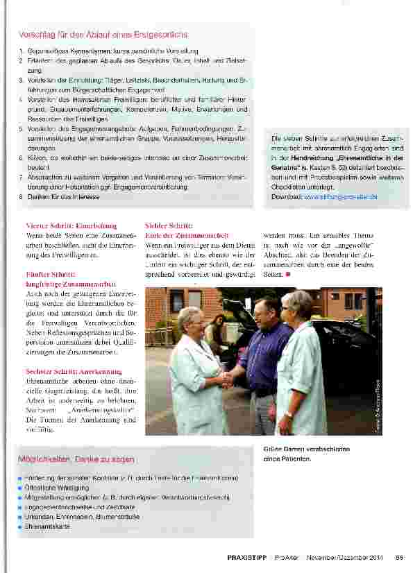 Vorschauseite 2: Ehrenamtlich Engagierte in geriatrischen Einrichtungen