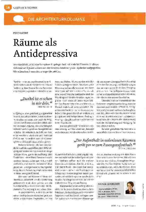 Vorschauseite 1: Räume als Antidepressiva