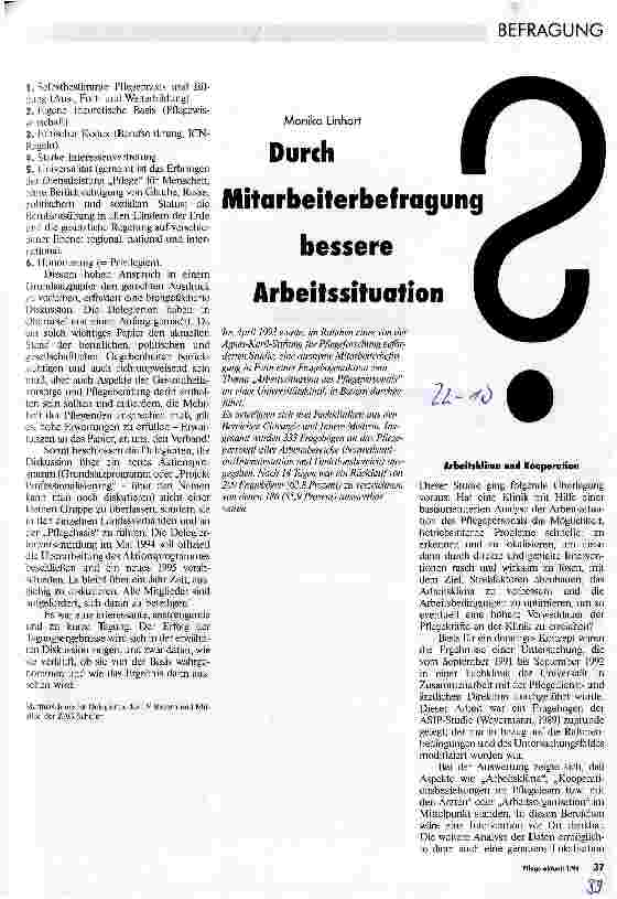 Vorschauseite 1: Durch Mitarbeiterbefragung bessere Arbeitssituation?