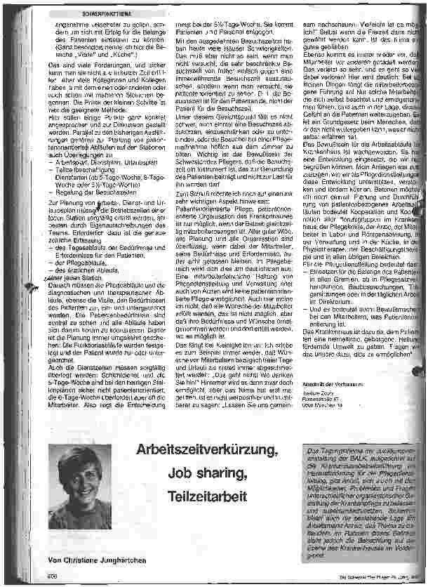 Vorschauseite 1: Arbeitszeitverkürzung, Job-sharing, Teilzeit