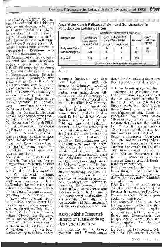 Vorschauseite 2: Das neue Pflegesatzrecht: Lohnt sich der Einstieg schon ab 1995? Pro-Argumentation