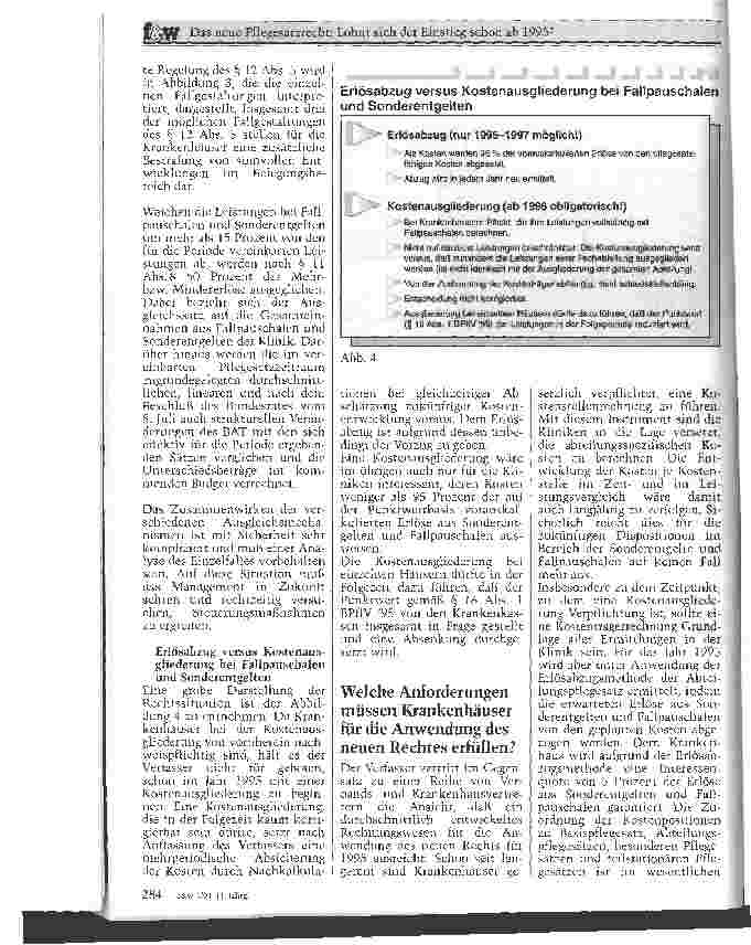 Vorschauseite 4: Das neue Pflegesatzrecht: Lohnt sich der Einstieg schon ab 1995? Pro-Argumentation