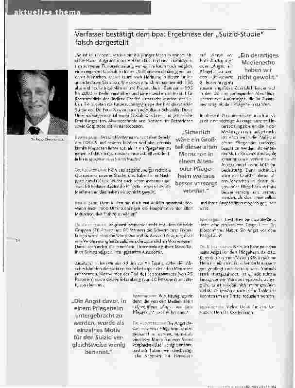 Vorschauseite 3: Medien machen weiterhin Stimmung gegen Pflegeheime