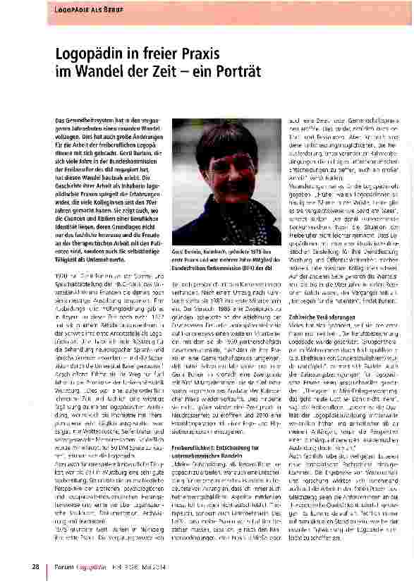 Vorschauseite 1: Logopädin in freier Praxis im Wandel der Zeit - ein Porträt