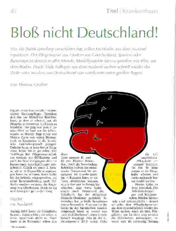 Vorschauseite 1: Bloß nicht Deutschland!