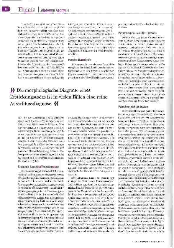 Vorschauseite 3: Die „Asphyxie in der forensischen Medizin