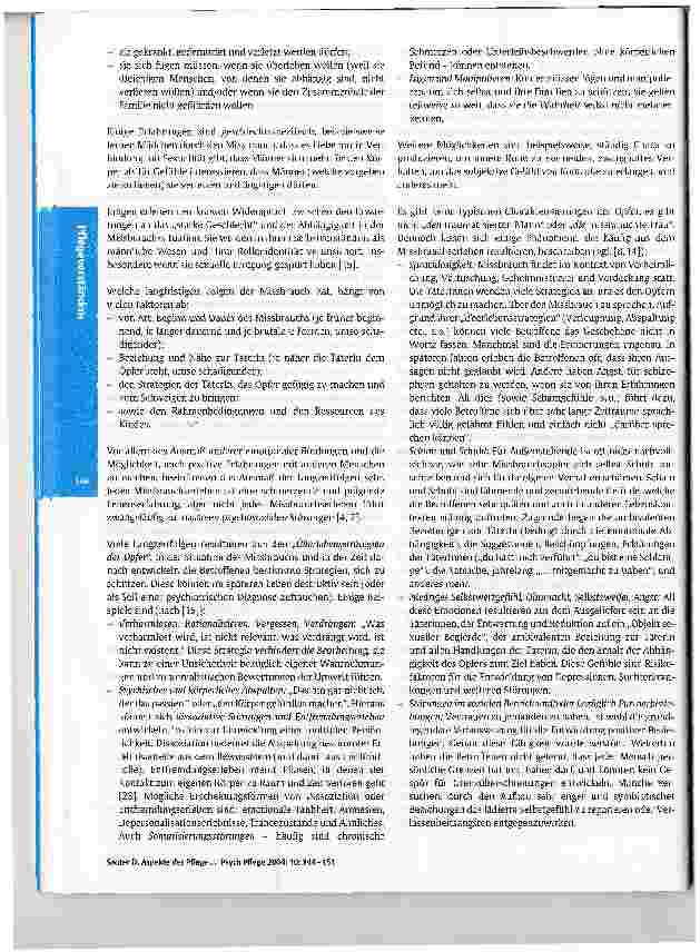 Vorschauseite 3: Aspekte der Pflege von Patientinnen mit Missbrauchserfahrungen