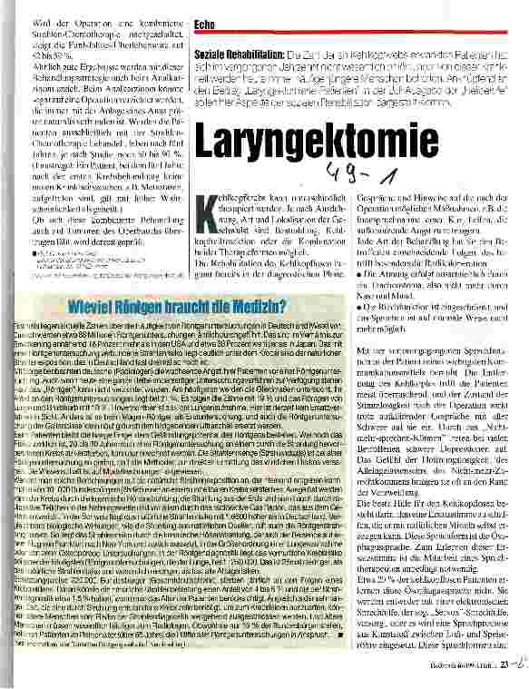 Vorschauseite 2: Strahlentherapie Ergebnisse aktueller Studien