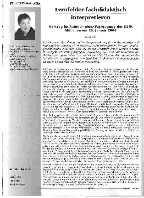 Vorschauseite 1: Lernfelder fachdidaktisch interpretieren
