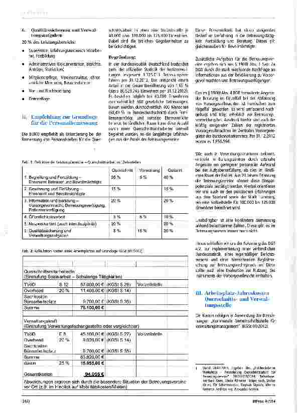 Vorschauseite 2: Querschnittsarbeit - Leistungsbereiche, Personal-bemessung und Kostenkalkulation