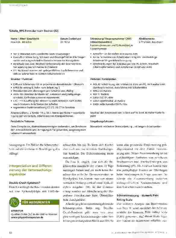 Vorschauseite 3: Behandlung von Nackenund Ellenbogenschmerz des dominanten Arms mit zervikalen Lateral-glidetechniken und neurodynamischen Slidern