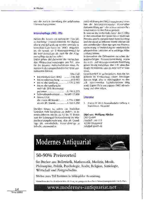 Vorschauseite 3: Personalbedarf in Anästhesie und Intensiv