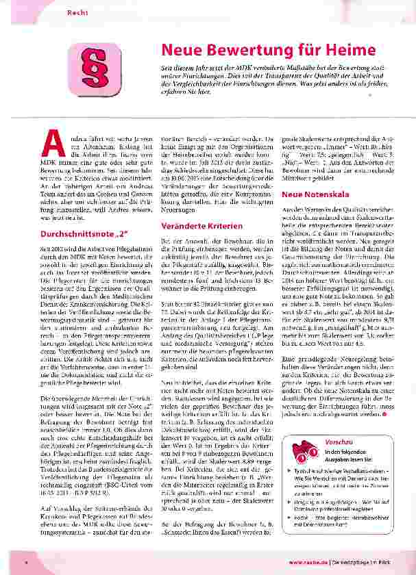 Vorschauseite 1: Neue Bewertung für Heime