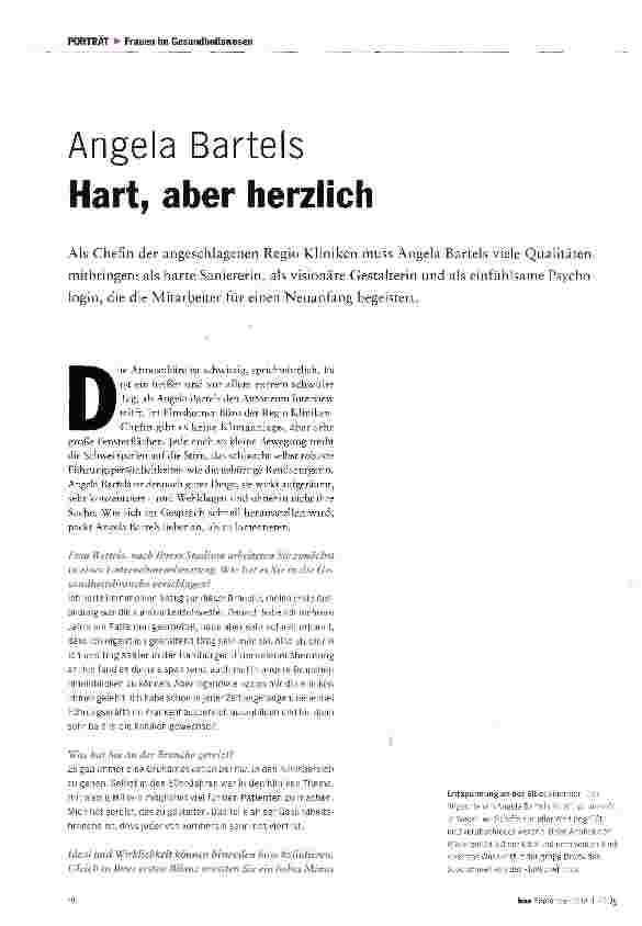Vorschauseite 1: Angela Bartels Hart, aber herzlich