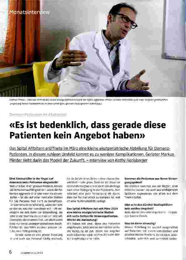 Vorschauseite 1: Es ist bedenklich, dass gerade diese Patienten kein Angebot haben
