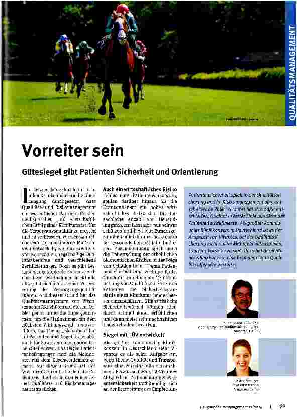 Vorschauseite 1: Vorreiter sein