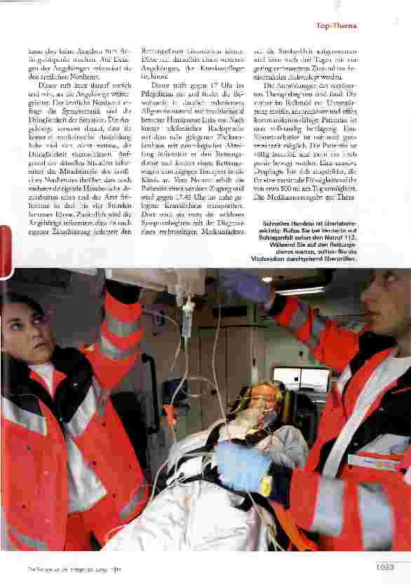 Vorschauseite 2: SCHLAGANFALL- EIN DRINGENDER NOTFALL!