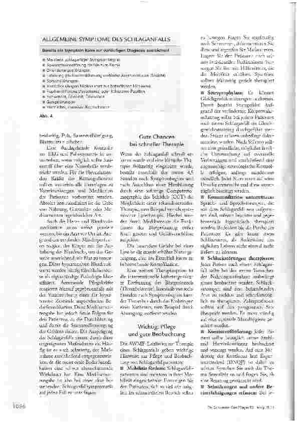 Vorschauseite 5: SCHLAGANFALL- EIN DRINGENDER NOTFALL!