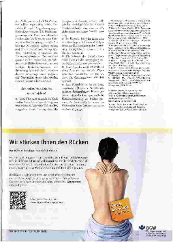 Vorschauseite 6: SCHLAGANFALL- EIN DRINGENDER NOTFALL!