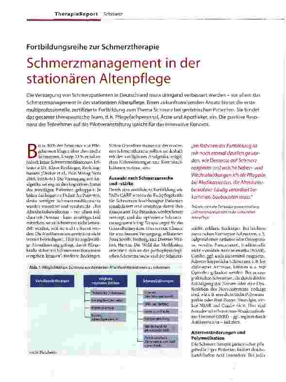 Vorschauseite 1: Schmerzmanagement in der stationären Altenpflege